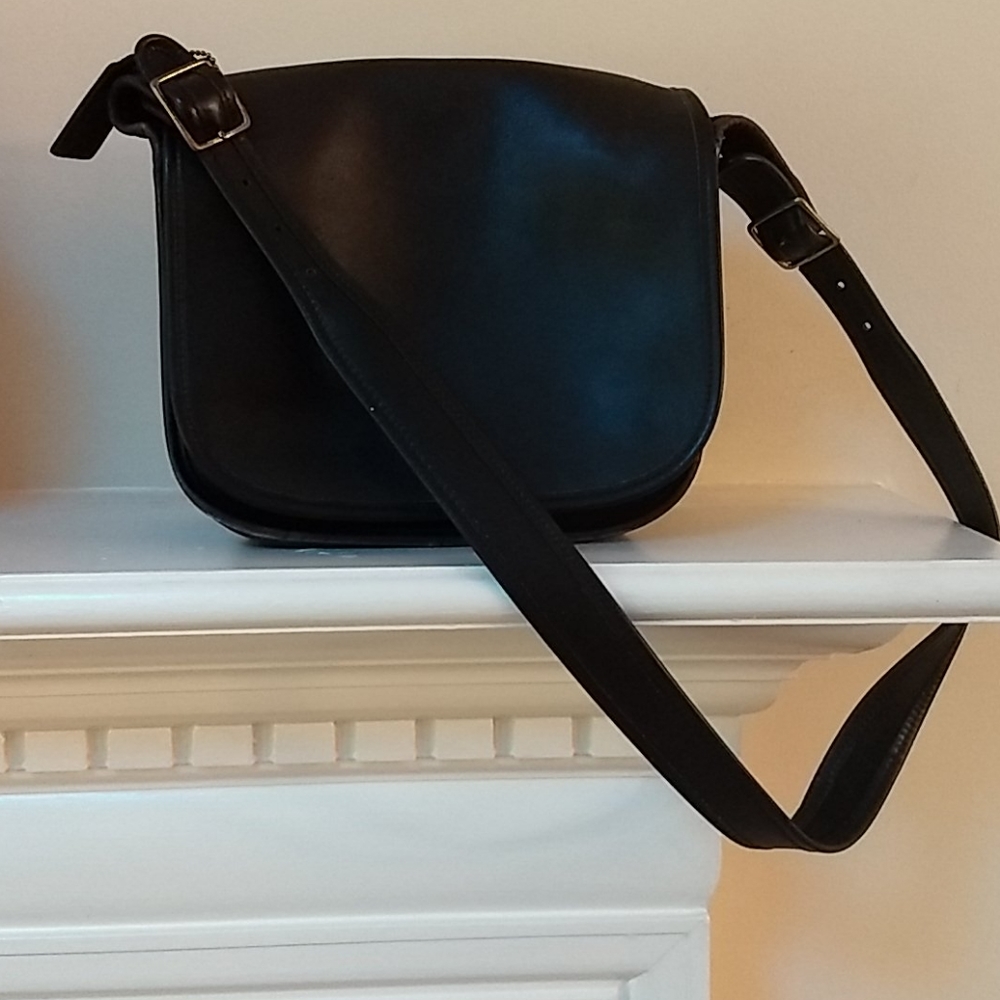 Black Vintage Coach Patricia Saddlebag
